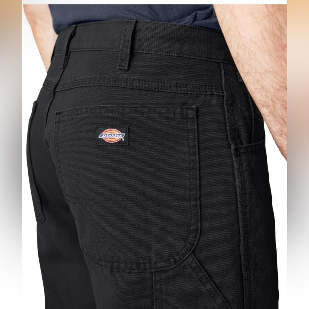 Dickies Men's Relaxed Fit Straight-Leg Duck Carpenter Jean, Black, 40W x 32